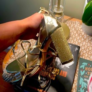 Gold Rhinestone Heels